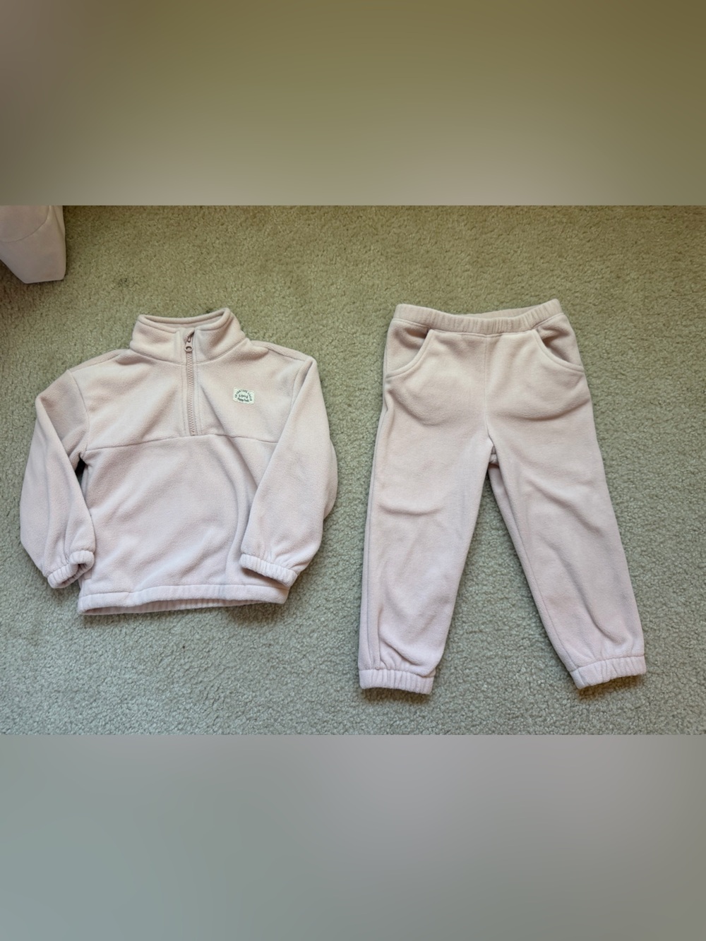 Little Planet by Carters Girls Pink Fleece Sweater and Pants Set 4T
